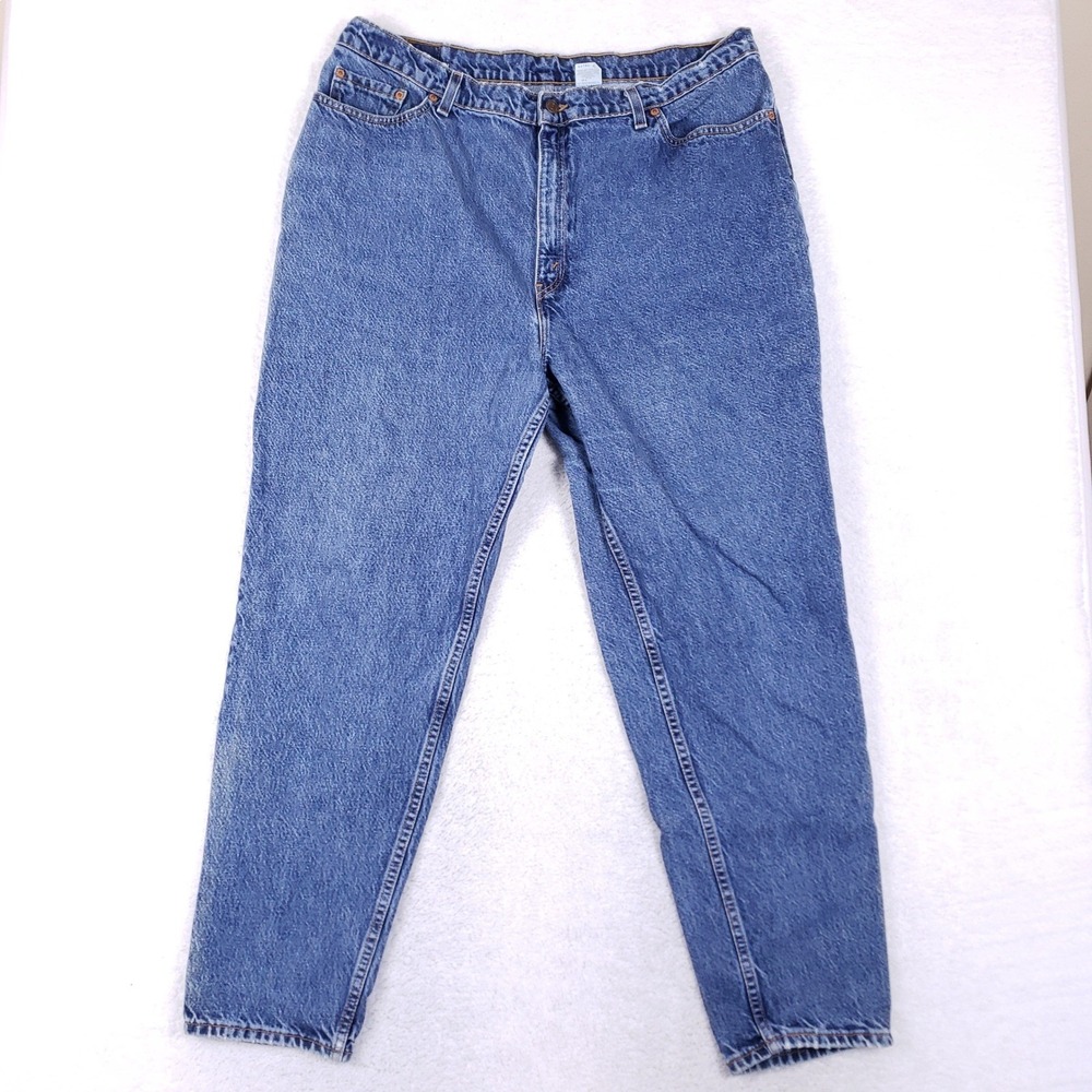 Vintage Levis 550 Womens 22W Relaxed Tapered Blue Jeans Made In USA 90s Mom